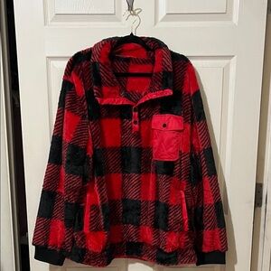 Red and Black Plaid Super Soft Women's Pullover XXL